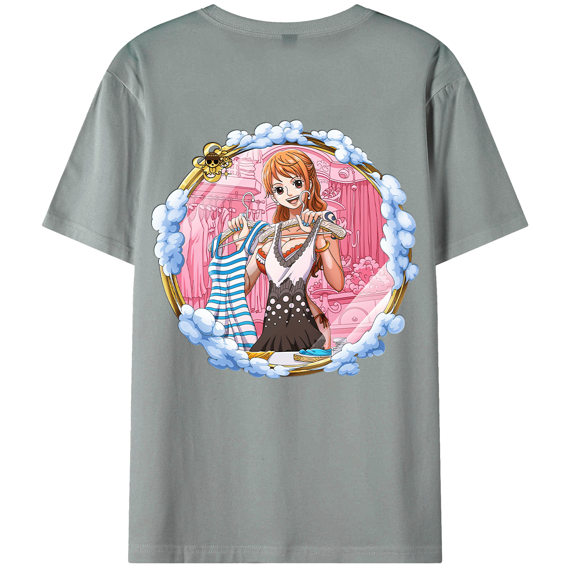 （画像用） ワンピース ナミ ONE PIECE Nami 綿100％ メンズ半袖Tシャツ（バックプリント） 通気性